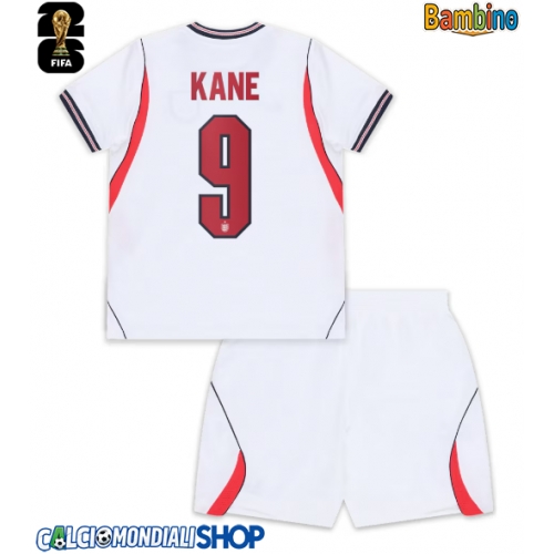 Maglie da calcio Inghilterra Harry Kane #9 Prima Maglia Bambino Mondiali 2026  Manica Corta + Pantaloni corti)